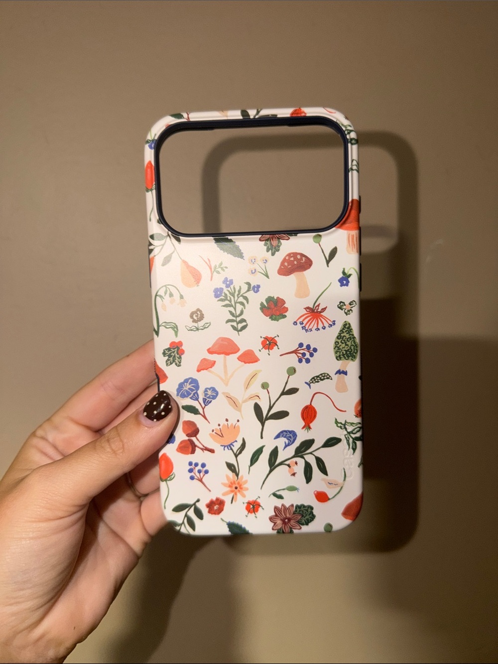 Floral White Smartphone Case with Multicolor Botanical Print